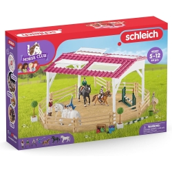 Schleich 42389 Szkoła jeździecka z dżokejkami i końmi